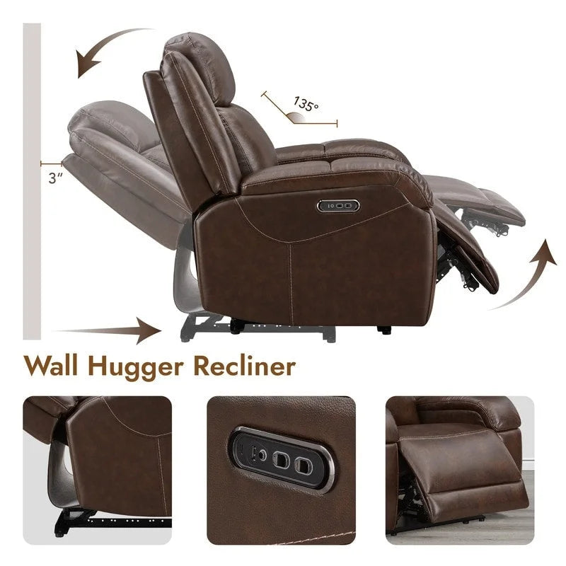 Power Recliner Chairs with Power Headrest & Charging Ports