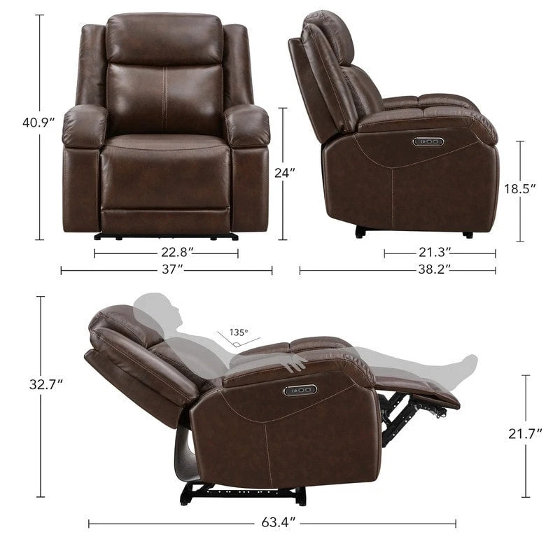Power Recliner Chairs with Power Headrest & Charging Ports