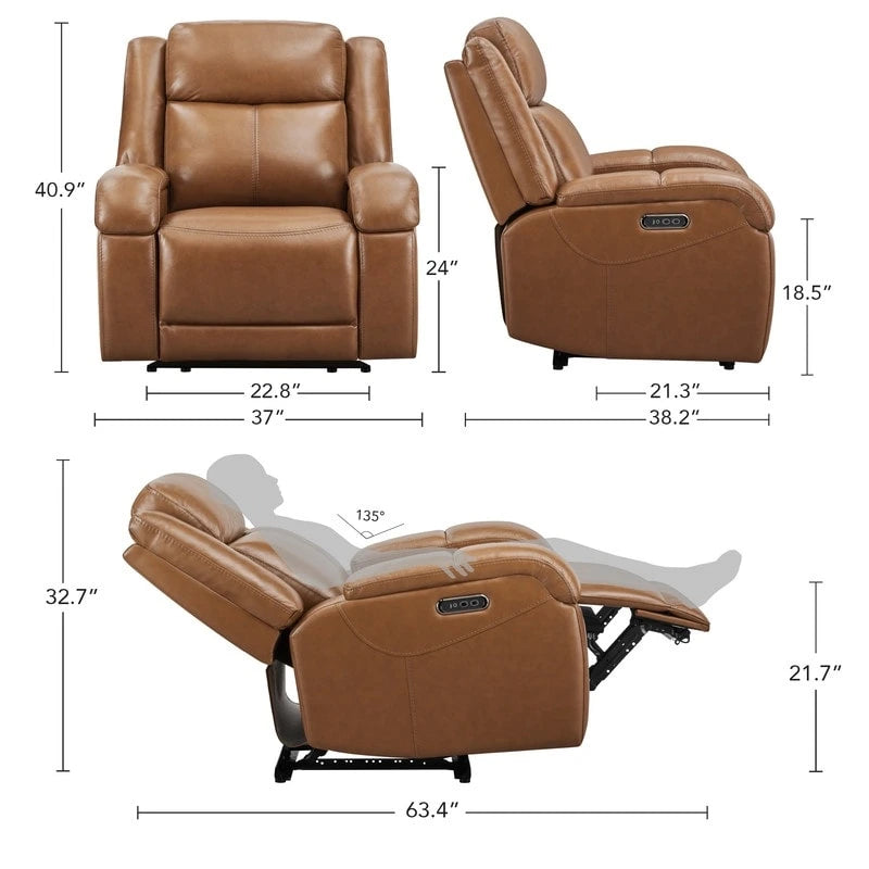 Power Recliner Chairs with Power Headrest & Charging Ports