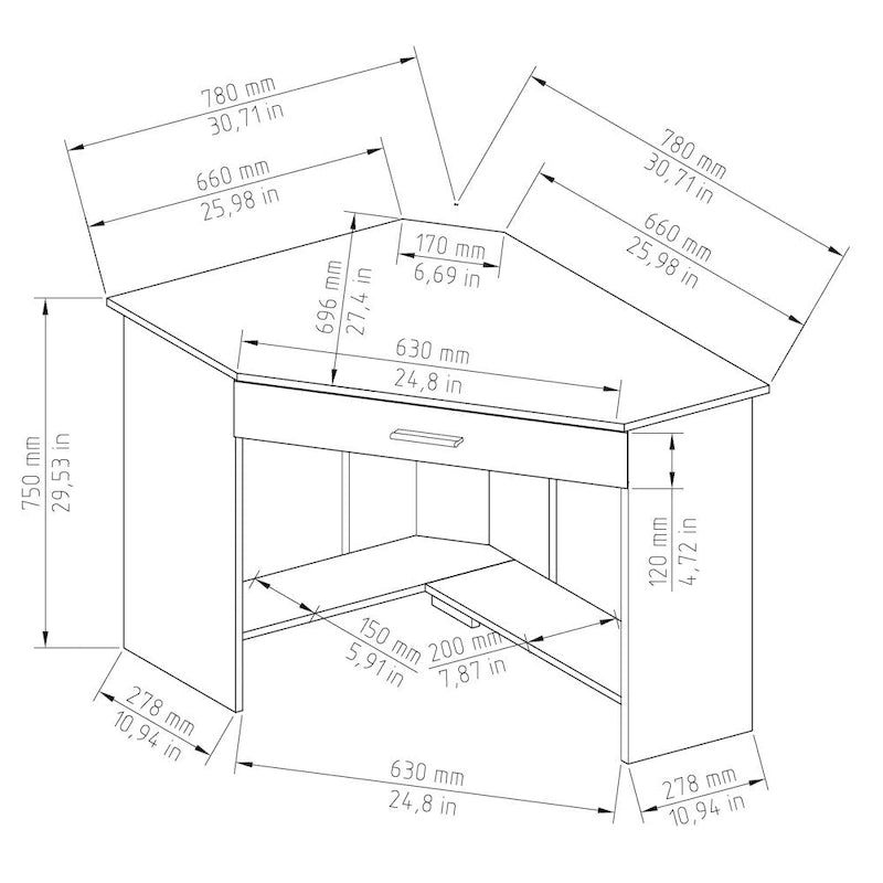 Corner Desk/ Vanity Table