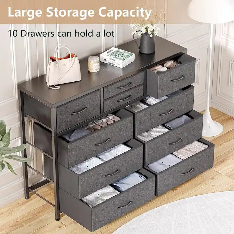 10 Drawer Dresser TV Stand - 55 inches