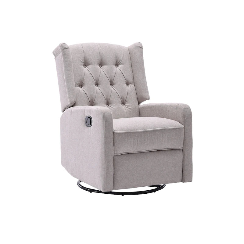 Upholstered 360 Degree Swivel Rocking Recliner Chair for Bedroom,Living Room