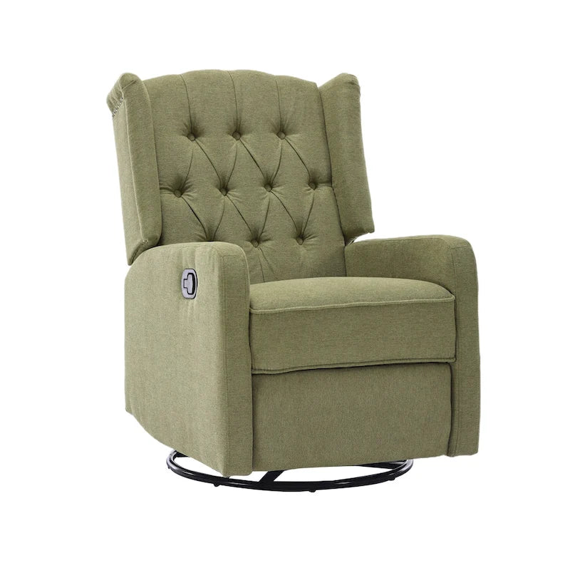 Upholstered 360 Degree Swivel Rocking Recliner Chair for Bedroom,Living Room