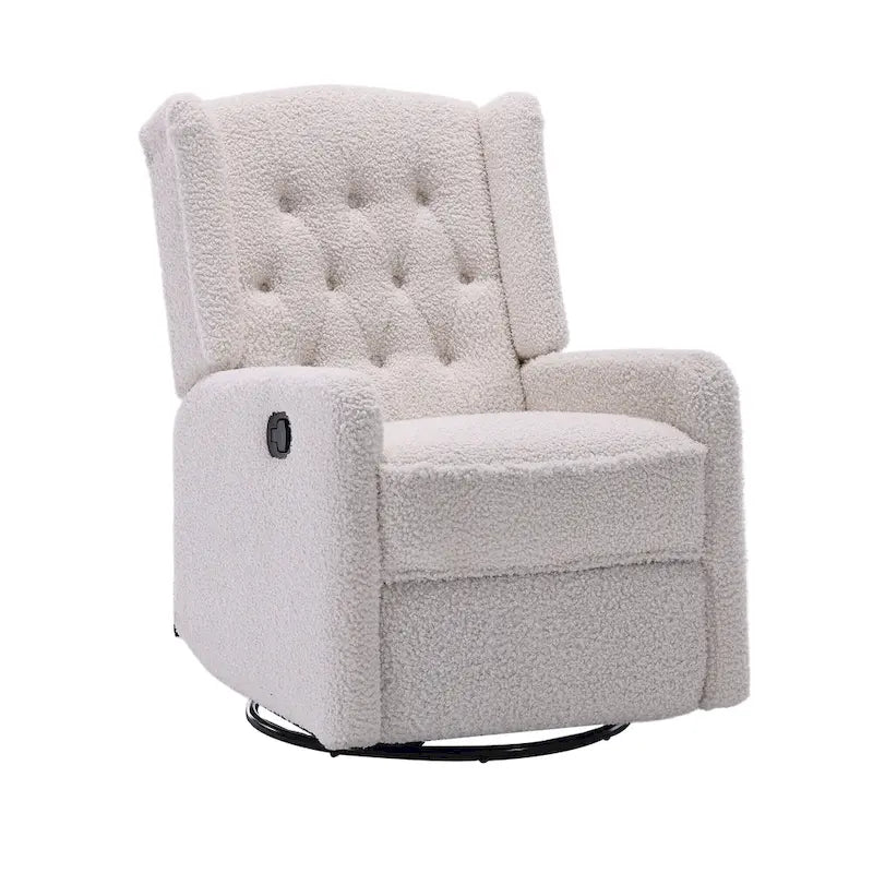 Upholstered 360 Degree Swivel Rocking Recliner Chair for Bedroom,Living Room