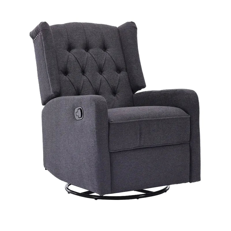 Upholstered 360 Degree Swivel Rocking Recliner Chair for Bedroom,Living Room