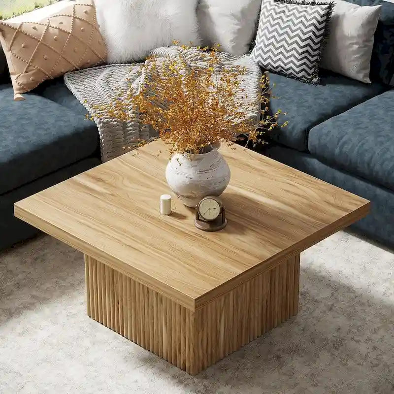 31.5 Inches Square Coffee Table for Living Room Mid-Century Modern Cocktail Table