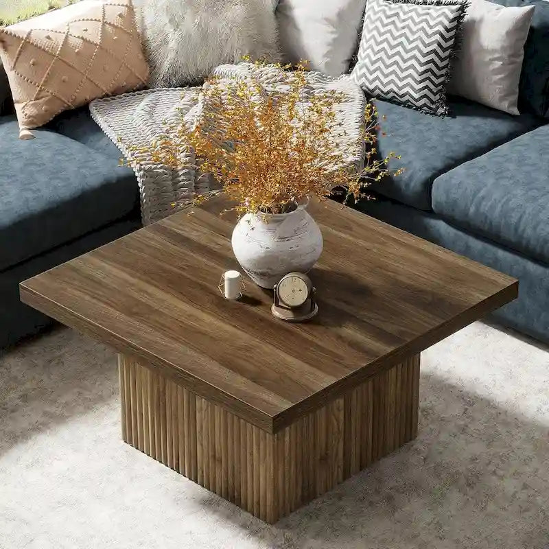 31.5 Inches Square Coffee Table for Living Room Mid-Century Modern Cocktail Table
